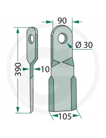 GRANIT Mulčovací nôž - lavy 105 mm